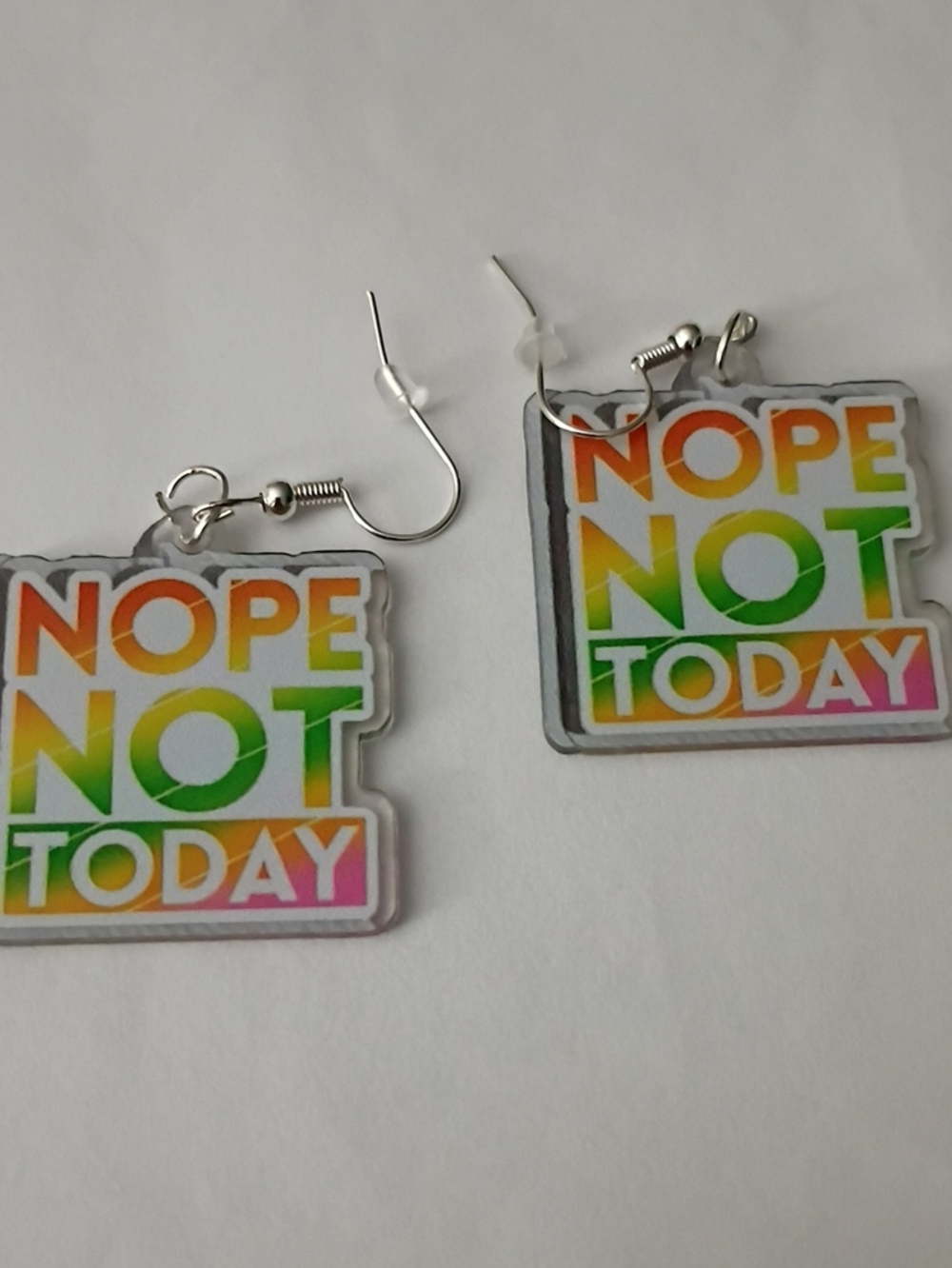 Nope Not Today Rainbow Drop Earrings